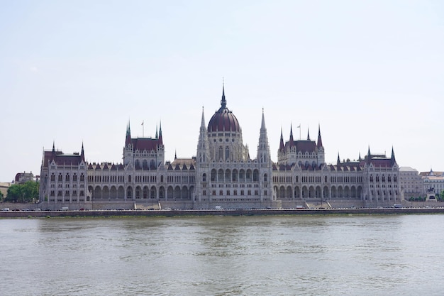 Palazzo del Parlamento ungherese sul fiume Danubio Budapest Ungheria