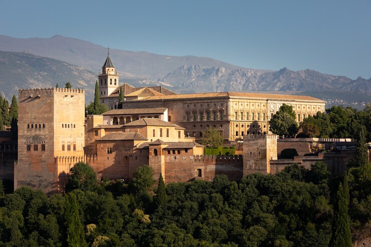 Palazzo e fortezza situati nella zona di Granada dall'Andalusia in Spagna