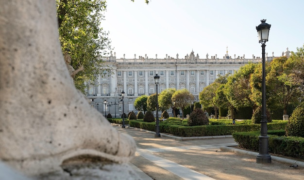 Palazzo Reale di Madrid in Spagna - messa a fuoco selettiva.