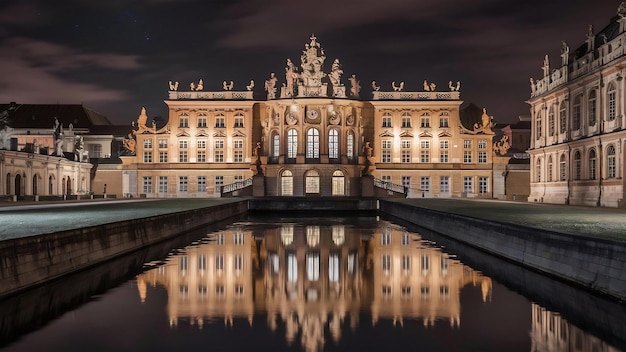 Palazzo Zwinger a Dresda di notte