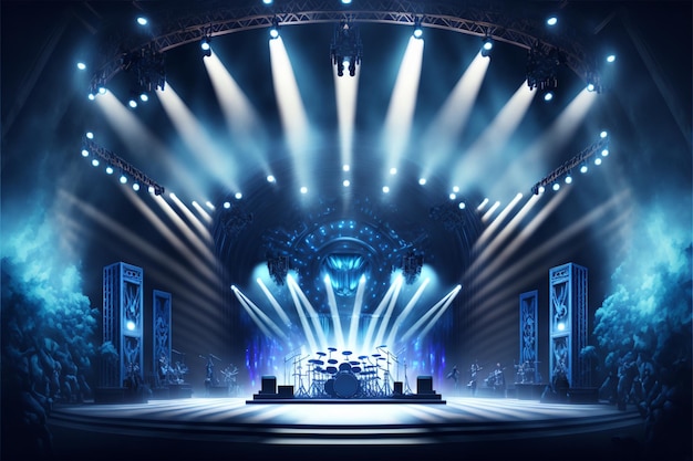 palco per concerti con illuminazione