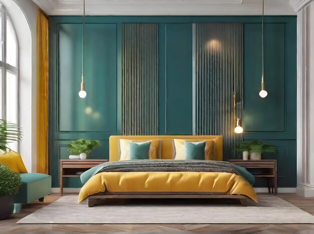 Palette di colori di tendenza per l'interior design di villa realistica di Leo Natsume Generative AI Generated