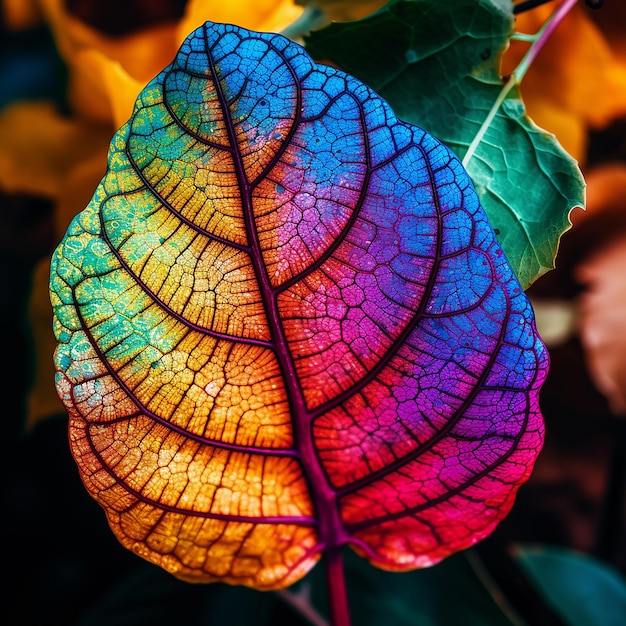 Palette di foglie vibranti nella crescita organica