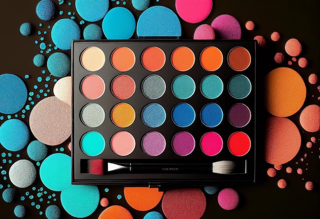 Palette di trucco a ombra multicolore generativa ai