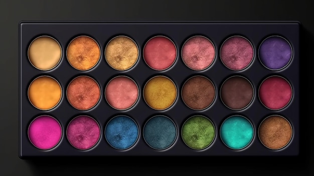 Palette di trucco isolata su sfondo scuro