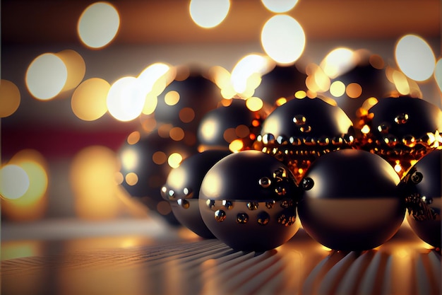 Palla buon natale 3d rendering sfondo bokeh