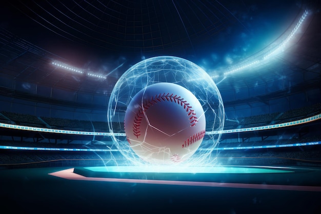 Palla da baseball con protezione al neon Genera Ai