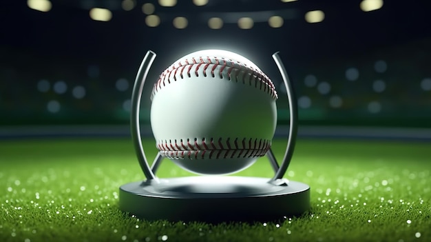 Palla da baseball rotolante e scudo d'acciaio con spazio vuoto per il testo pubblicitario