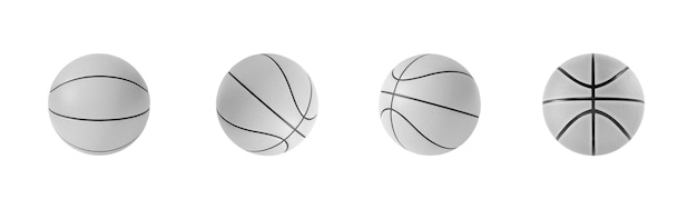 Palla da basket isolata su sfondo bianco rendering 3d