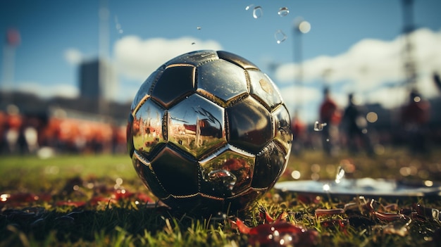 Palla da calcio allo stadio Generative Ai