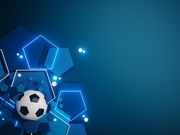 palla da calcio oggetto 3d illustrazione grafica elemento di sfondo sport astratto