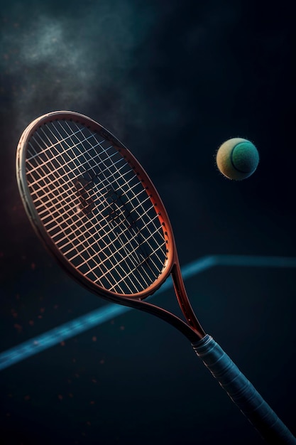 Palla da tennis e racchetta AI Generata