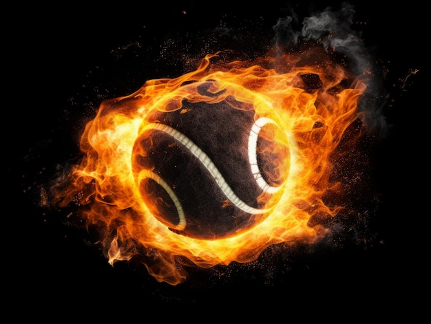 Palla da tennis in fiamme