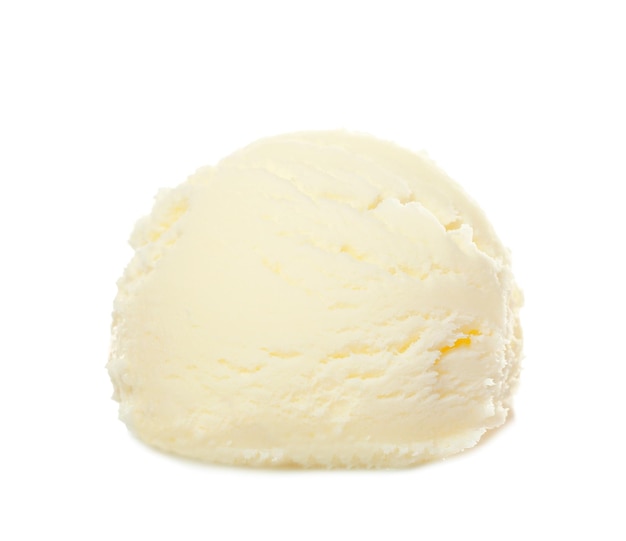 Palla di gelato isolata su bianco