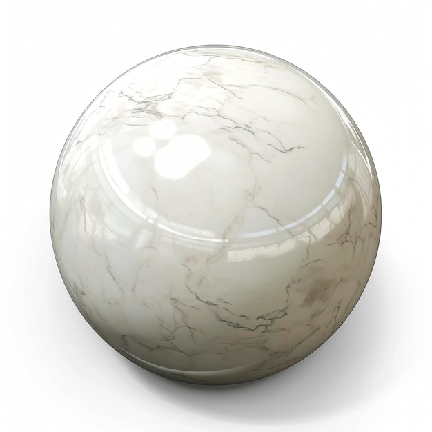 Palla di marmo bianco con base nera