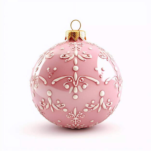 Palla di Natale rosa realistica in stile d