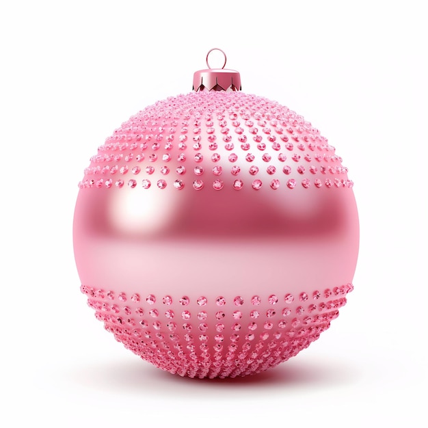 Palla di Natale rosa realistica in stile d