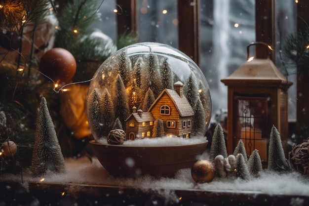 Palla di vetro Capodanno 039 Decorazioni natalizie La magia delle vacanze IA generativa