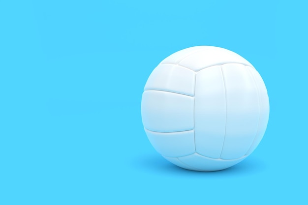 Pallavolo bianco isolato su sfondo blu Illustrazione del rendering 3D