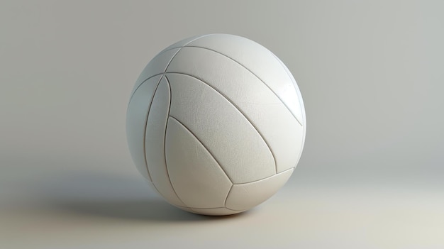 Pallavolo bianco su sfondo beige La palla è fatta di pelle e ha una superficie strutturata