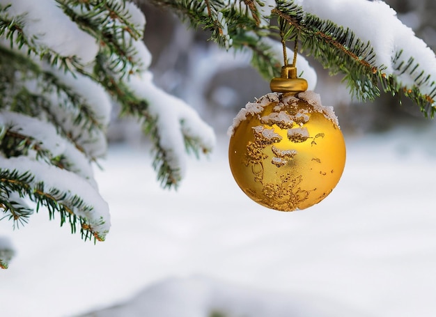 Palle di Natale rosso e oro con sfondo vacanza