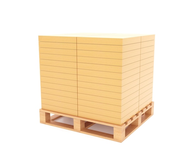 Pallet di scatole impilate pronte per la spedizione e lo stoccaggio