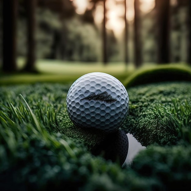 Pallina da golf su un tee IA generativa