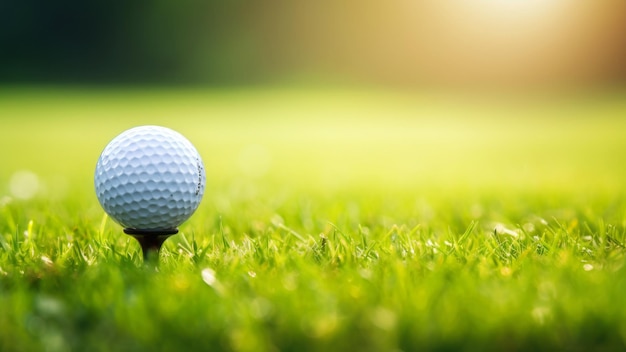 Pallina da golf su un tee pronto per essere sparato nel foro