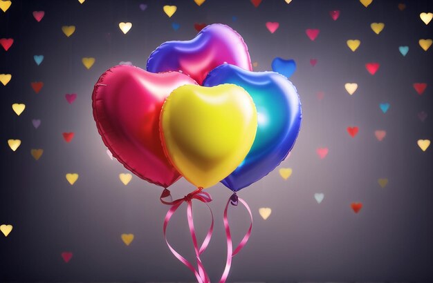 Palloncini a forma di cuore San Valentino Celebrazione Anniversario Festa di compleanno AI generativa