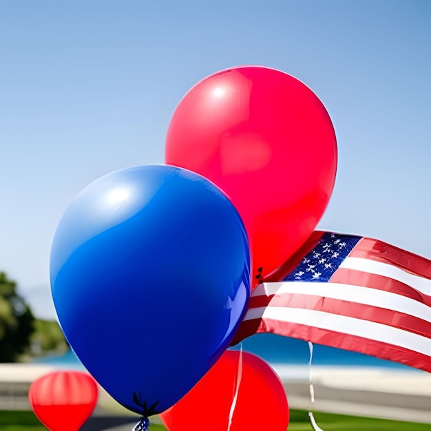 Palloncini bandiera degli Stati Uniti del giorno dell'indipendenza