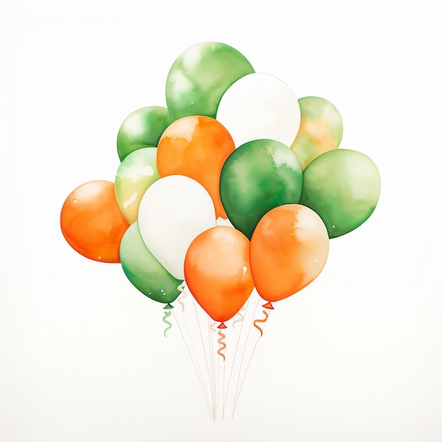 palloncini bianchi e verdi arancione per la Giornata della Repubblica