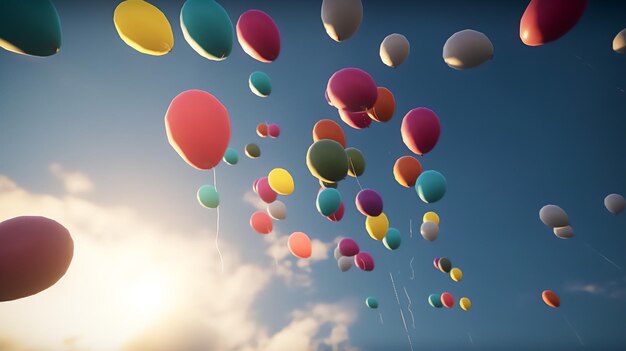 Palloncini colorati nel cielo