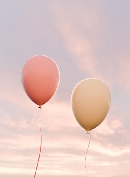 Palloncini colorati sullo sfondo del cielo