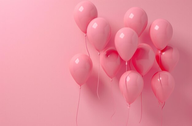 palloncini di elio senza cuciture rosa su sfondo rosa