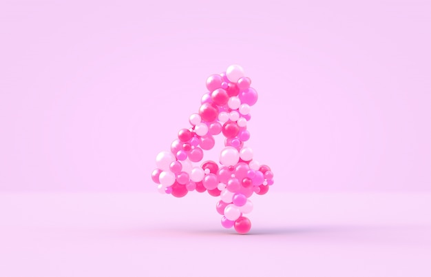 Palloncini dolci rosa caramelle numero 4.