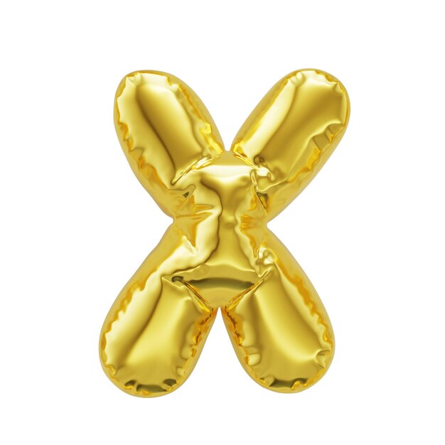 Palloncini gonfiabili dorati lucidi della lettera X