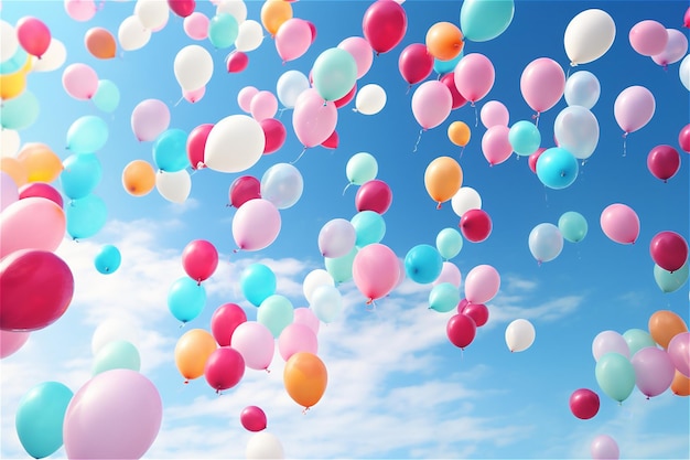 Palloncini in un cielo azzurro