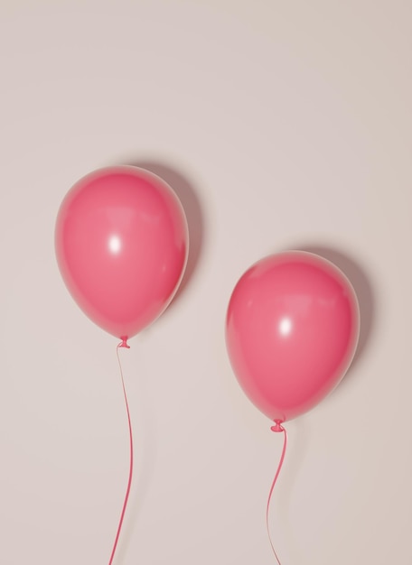 palloncini rosa con un nastro rosa legato al fondo