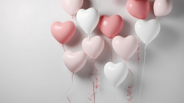 Palloncini rosa e bianchi con sopra la scritta love