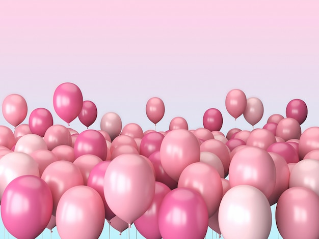 Palloncini rosa galleggianti