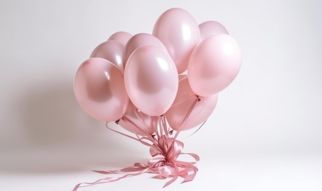 palloncini rosa su sfondo bianco