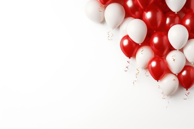 palloncini rossi e bianchi con spazio di copia