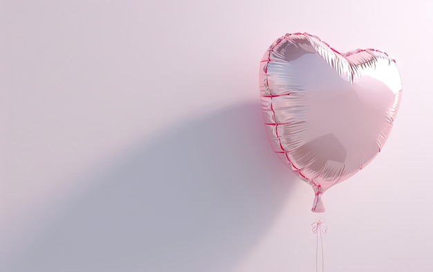 Palloncino a forma di cuore sullo sfondo bianco pubblicità professionale post foto ai generato