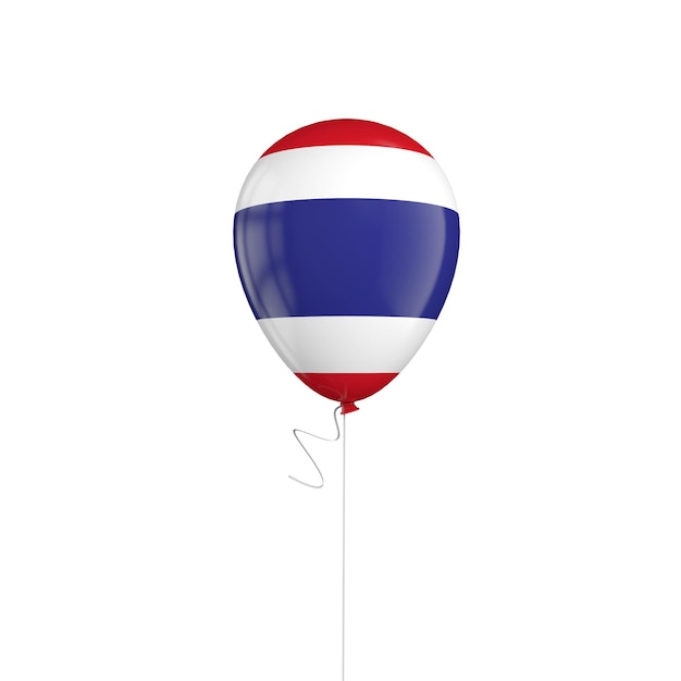 Palloncino bandiera Thailandia su una stringa 3D Rendering