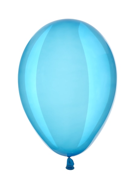 Palloncino blu isolato su sfondo bianco