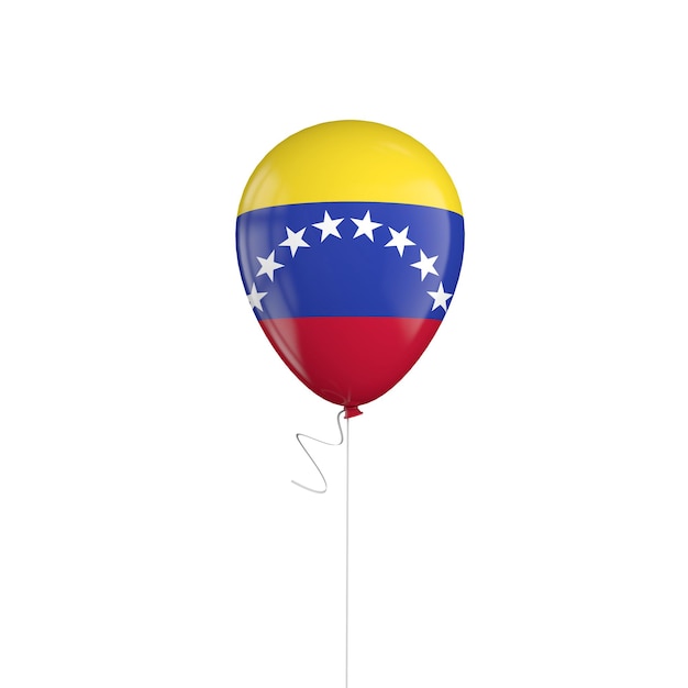 Palloncino con bandiera venezuelana su una stringa 3D Rendering