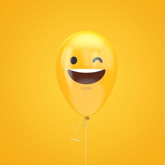 Palloncino galleggiante emoji sorridente e ammiccante