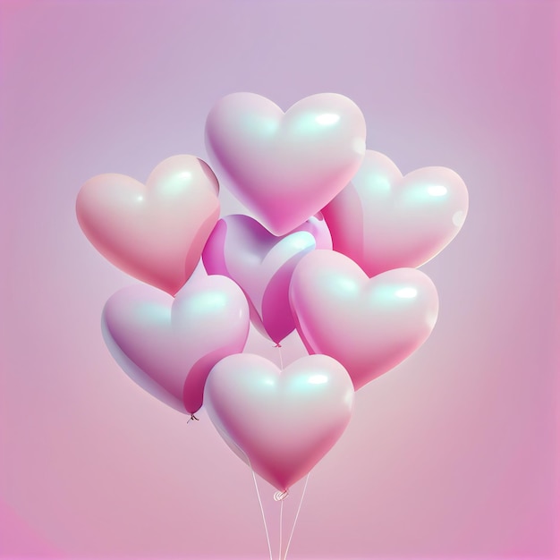 Palloncino rosa a forma di cuore