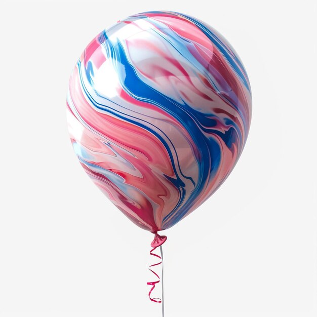 Palloncino rosso volante isolato su sfondo bianco