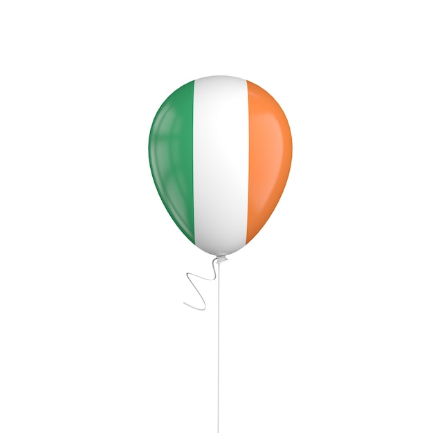 Pallone bandiera Irlanda su una stringa Rendering 3D